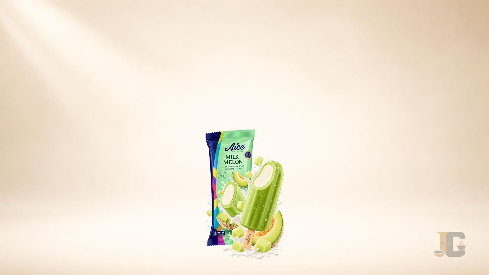 Minh họa Kem milk melon dưa lưới