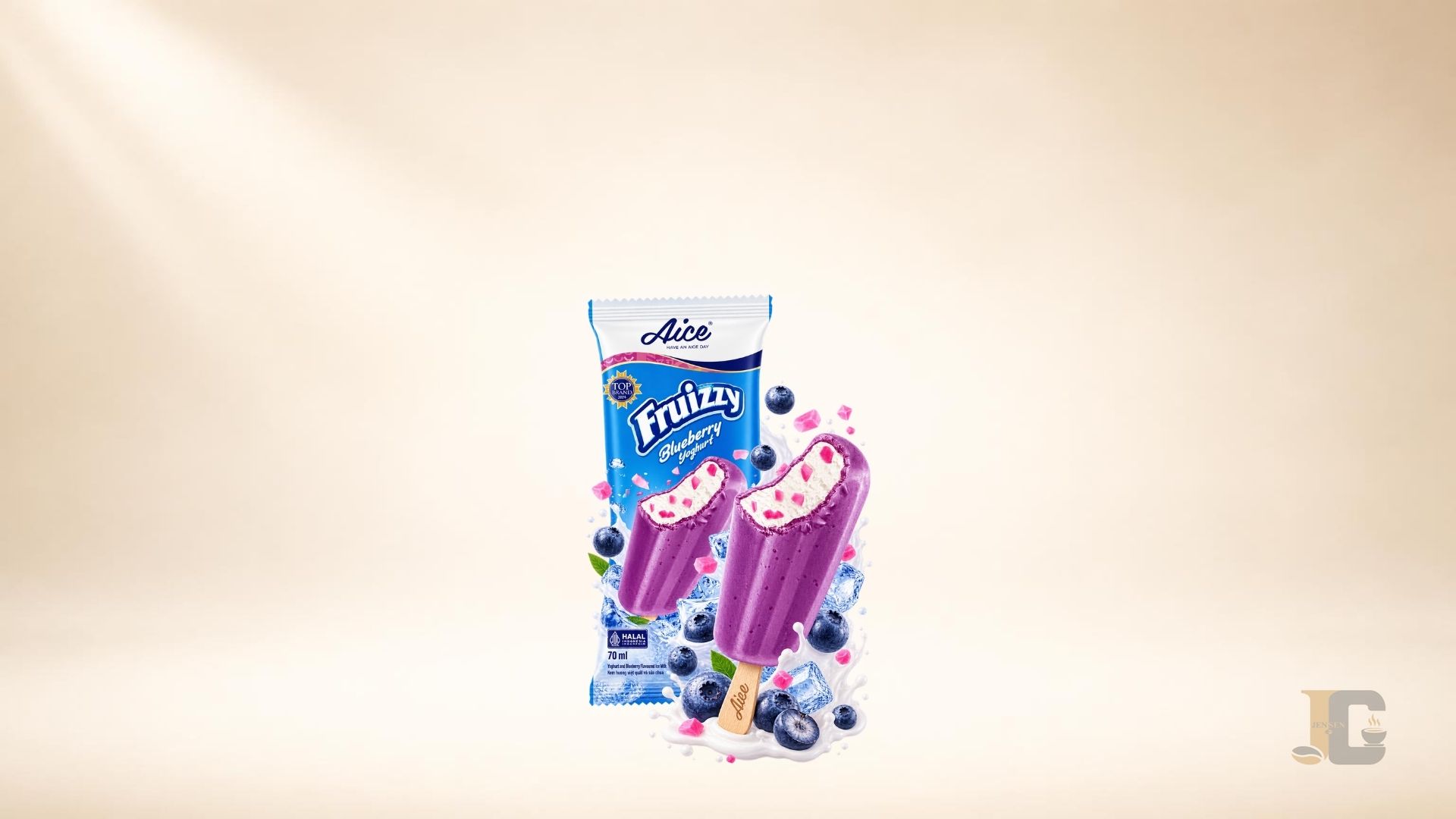Minh họa Kem yoghurt việt quất